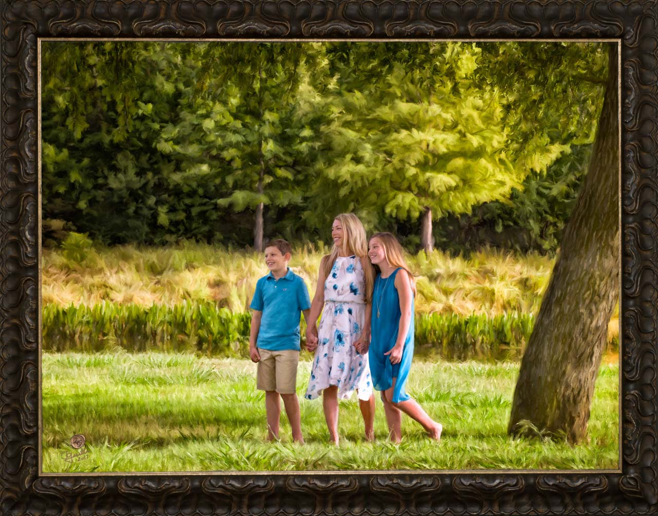 Late Summer Family Portrait by Isabelle Guillen, Portrait Artist in Dallas Metroplex