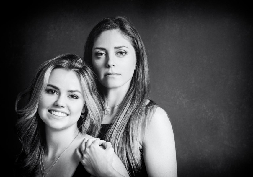 A black and white studio portrait created by Isabelle Guillen in