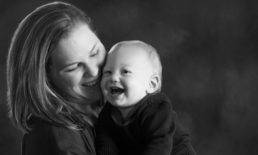 A black and white studio portrait created by Isabelle Guillen in