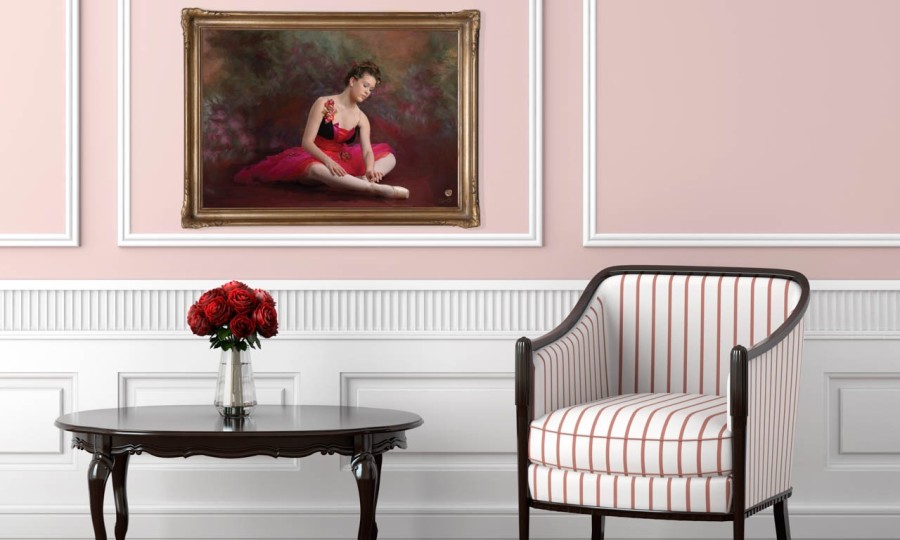 Wall portrait in home. Studio in Plano, Texas, Isabelle Guillen