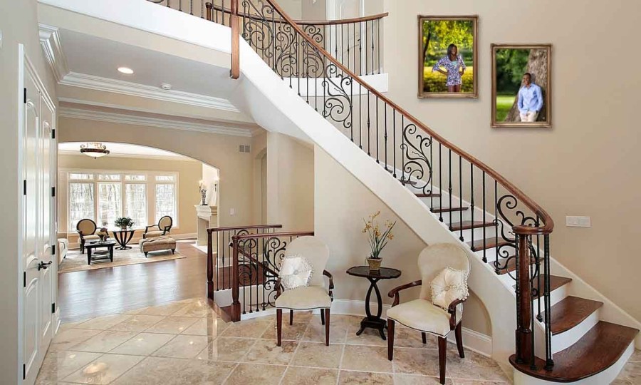 Wall portrait in home. Studio in Plano, Texas, Isabelle Guillen