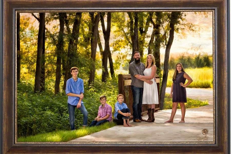 Late Summer Family Portrait by Isabelle Guillen, Portrait Artist in Dallas Metroplex